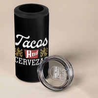 Tacos And Cervezas 4 in 1 Can Cooler Tumbler Mexican Food Beer Humor