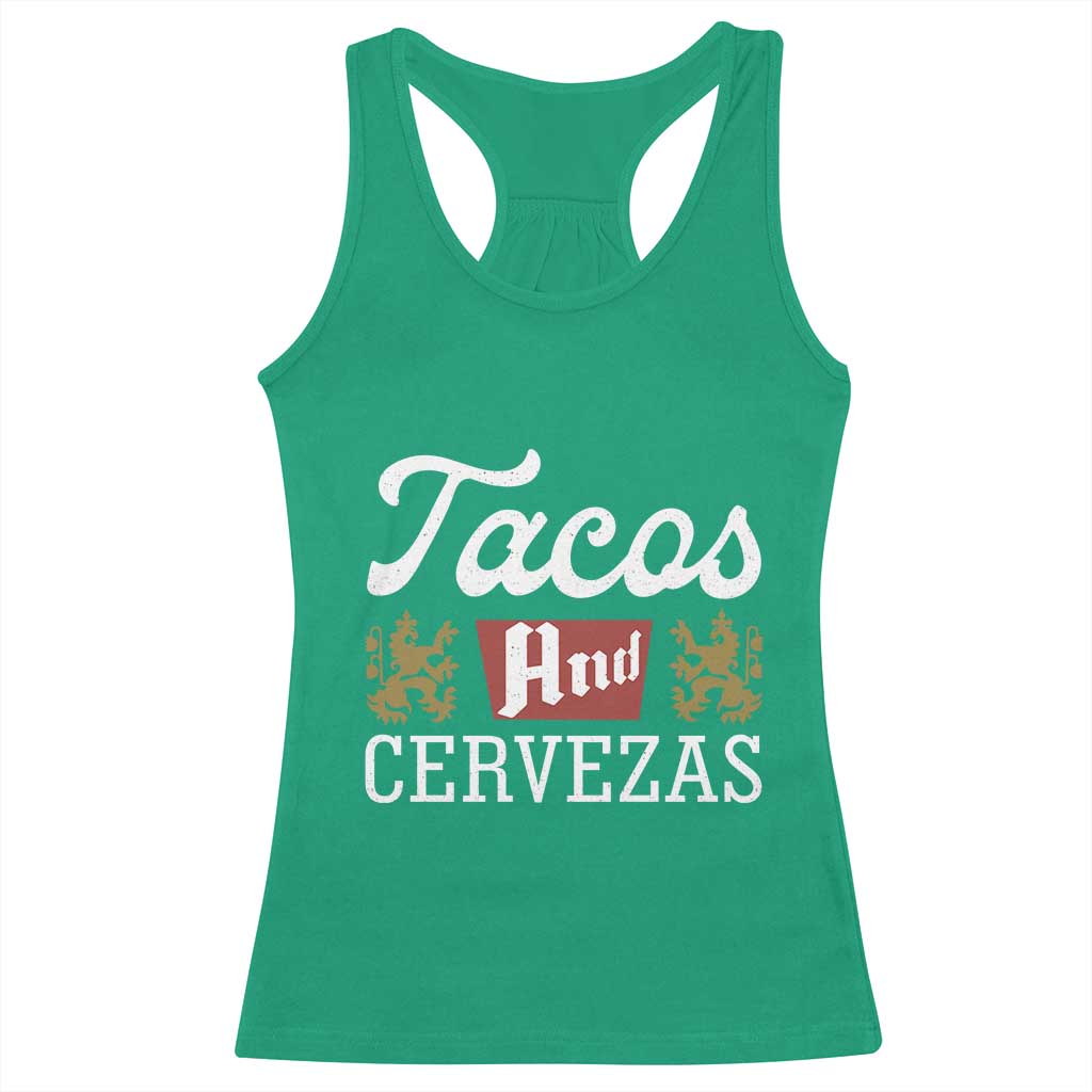 Tacos And Cervezas Racerback Tank Top Mexican Food Beer Humor