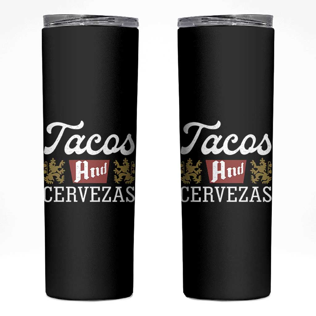 Tacos And Cervezas Skinny Tumbler Mexican Food Beer Humor