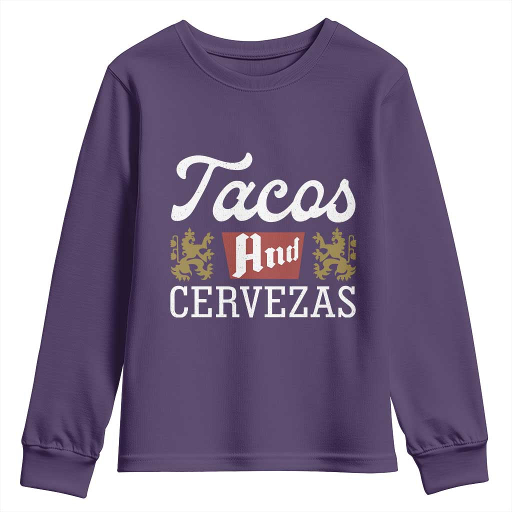 Tacos And Cervezas Youth Sweatshirt Mexican Food Beer Humor