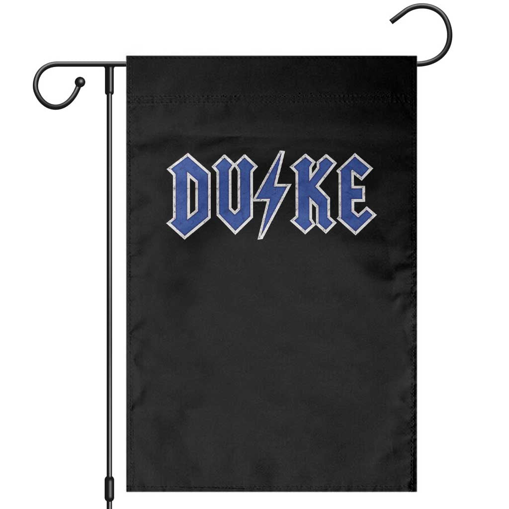 Vintage Duke Last Name Sports Style Garden Flag Vintage Lightning Bold Gothic Font Graphic Basketball Fans