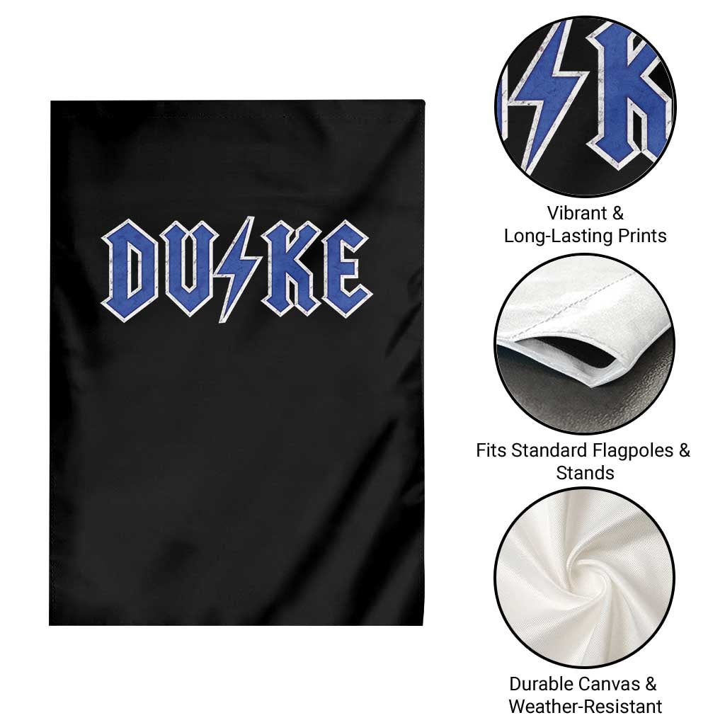 Vintage Duke Last Name Sports Style Garden Flag Vintage Lightning Bold Gothic Font Graphic Basketball Fans
