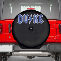 Vintage Duke Last Name Sports Style Spare Tire Cover Vintage Lightning Bold Gothic Font Graphic Basketball Fans