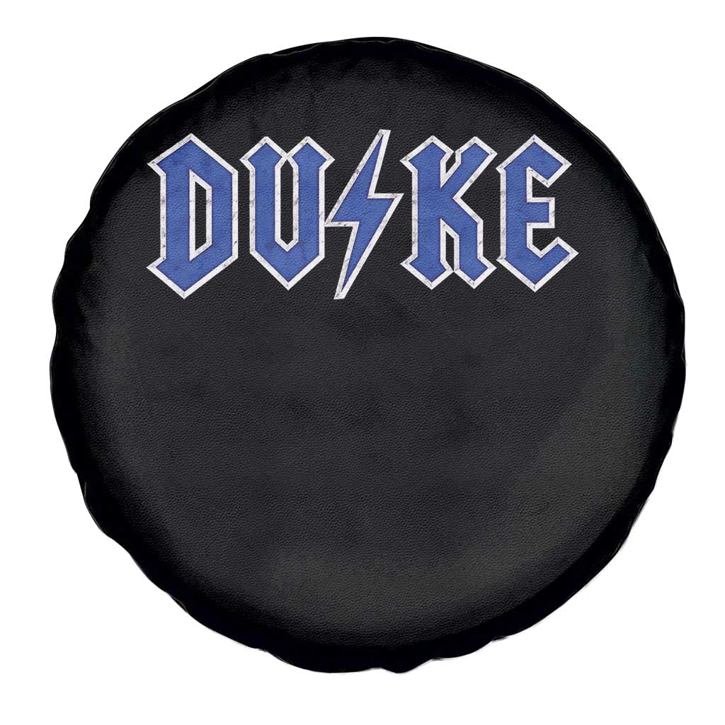 Vintage Duke Last Name Sports Style Spare Tire Cover Vintage Lightning Bold Gothic Font Graphic Basketball Fans