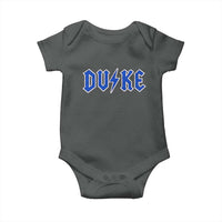 Vintage Duke Last Name Sports Style Baby Onesie Vintage Lightning Bold Gothic Font Graphic Basketball Fans