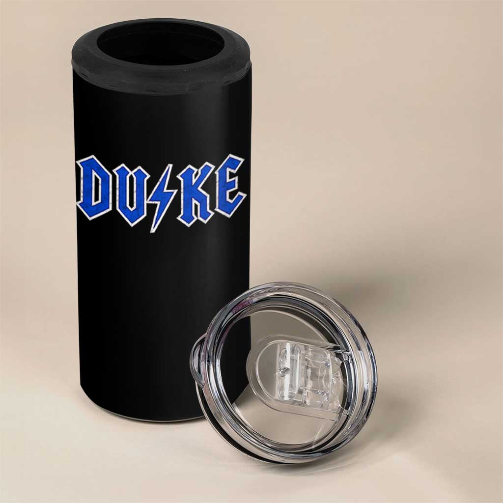 Vintage Duke Last Name Sports Style 4 in 1 Can Cooler Tumbler Vintage Lightning Bold Gothic Font Graphic Basketball Fans