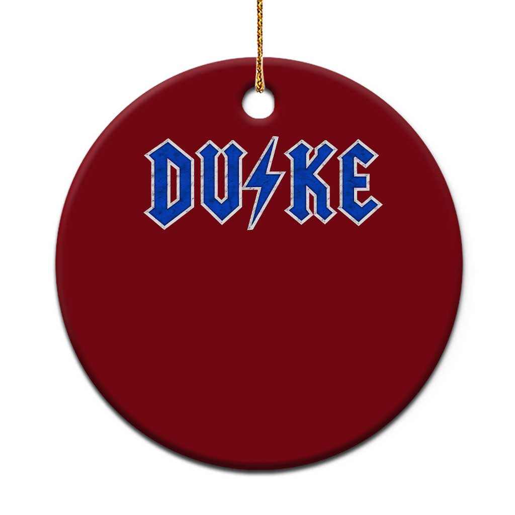 Vintage Duke Last Name Sports Style Ceramic Ornament Vintage Lightning Bold Gothic Font Graphic Basketball Fans
