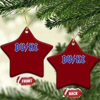 Vintage Duke Last Name Sports Style Ceramic Ornament Vintage Lightning Bold Gothic Font Graphic Basketball Fans