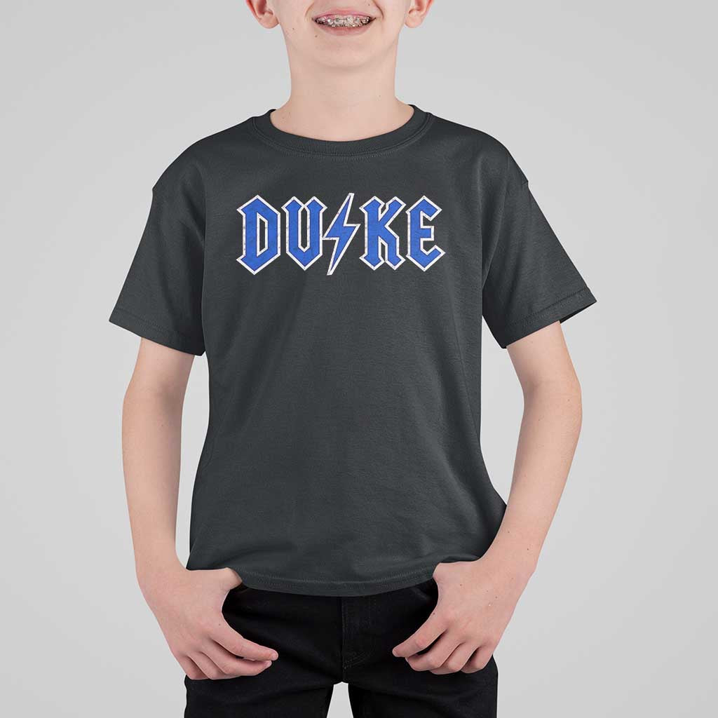 Vintage Duke Last Name Sports Style T Shirt For Kid Vintage Lightning Bold Gothic Font Graphic Basketball Fans