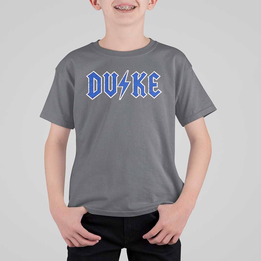Vintage Duke Last Name Sports Style T Shirt For Kid Vintage Lightning Bold Gothic Font Graphic Basketball Fans