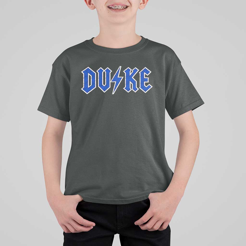 Vintage Duke Last Name Sports Style T Shirt For Kid Vintage Lightning Bold Gothic Font Graphic Basketball Fans