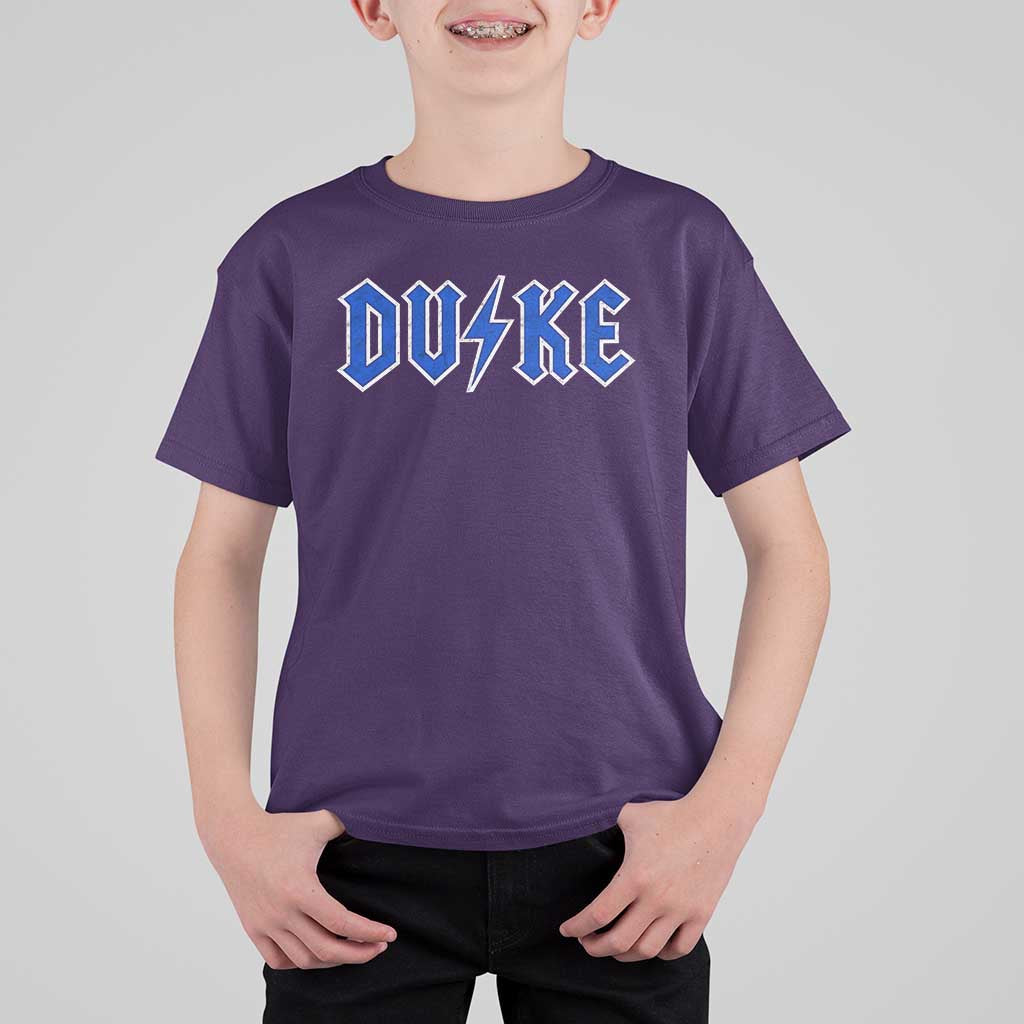 Vintage Duke Last Name Sports Style T Shirt For Kid Vintage Lightning Bold Gothic Font Graphic Basketball Fans
