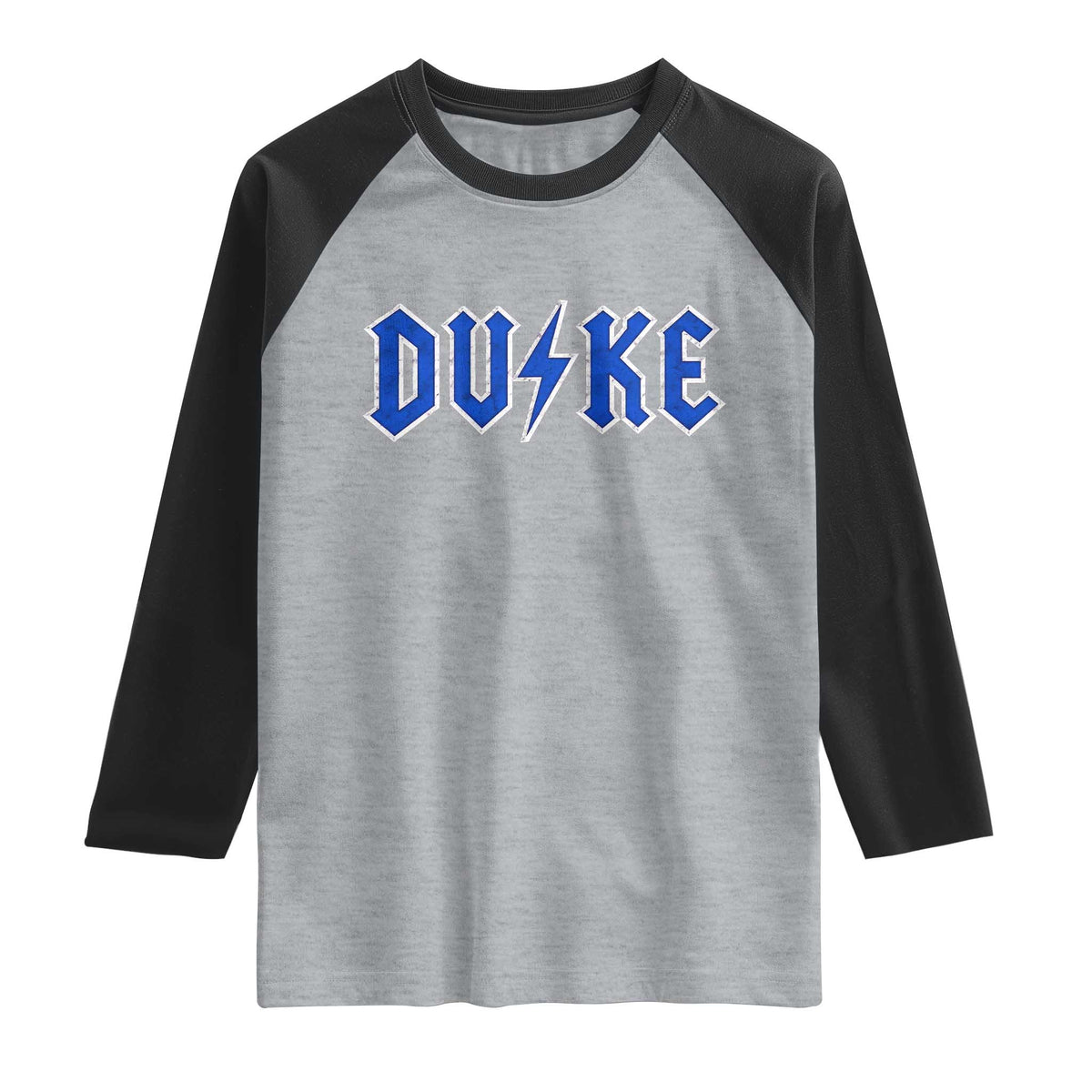 Vintage Duke Last Name Sports Style Raglan Shirt Vintage Lightning Bold Gothic Font Graphic Basketball Fans