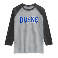 Vintage Duke Last Name Sports Style Raglan Shirt Vintage Lightning Bold Gothic Font Graphic Basketball Fans