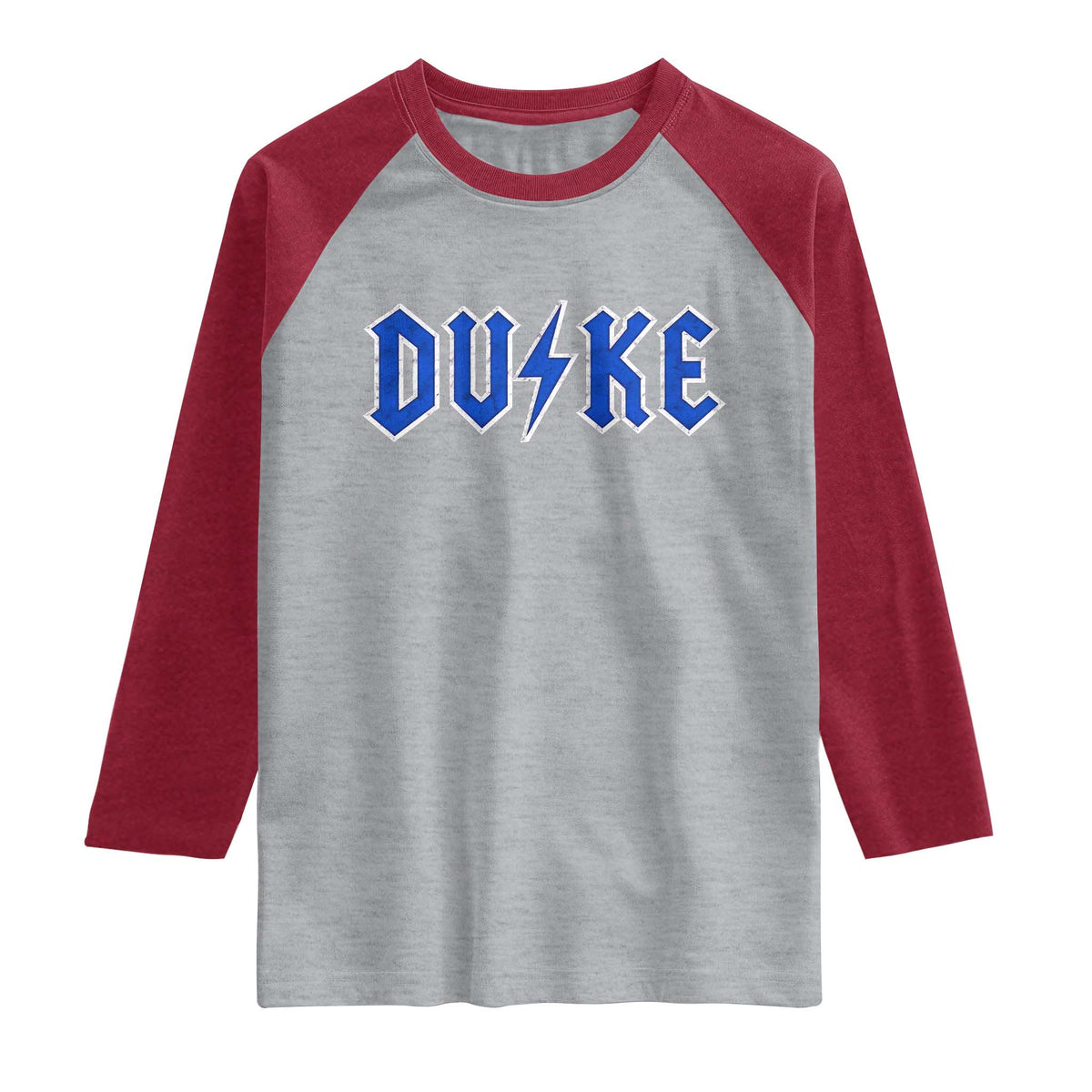 Vintage Duke Last Name Sports Style Raglan Shirt Vintage Lightning Bold Gothic Font Graphic Basketball Fans