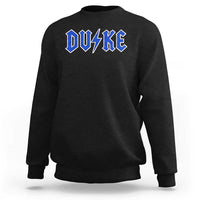 Vintage Duke Last Name Sports Style Sweatshirt Vintage Lightning Bold Gothic Font Graphic Basketball Fans