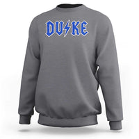 Vintage Duke Last Name Sports Style Sweatshirt Vintage Lightning Bold Gothic Font Graphic Basketball Fans