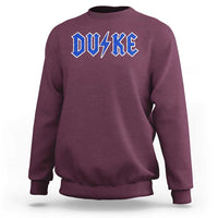 Vintage Duke Last Name Sports Style Sweatshirt Vintage Lightning Bold Gothic Font Graphic Basketball Fans