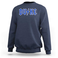 Vintage Duke Last Name Sports Style Sweatshirt Vintage Lightning Bold Gothic Font Graphic Basketball Fans