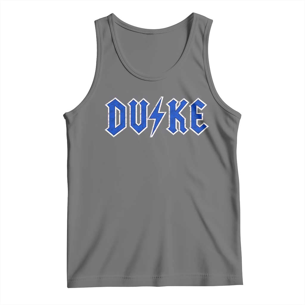 Vintage Duke Last Name Sports Style Tank Top Vintage Lightning Bold Gothic Font Graphic Basketball Fans