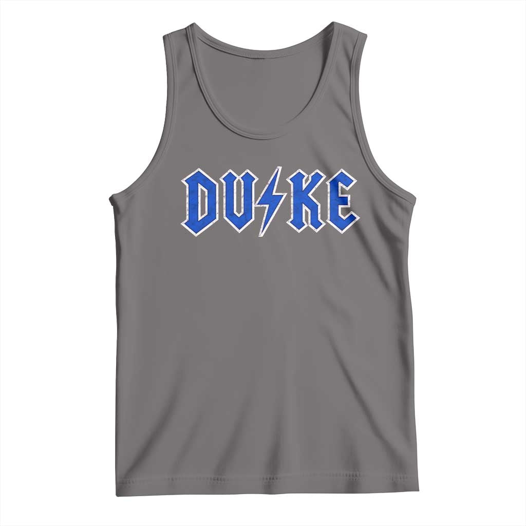 Vintage Duke Last Name Sports Style Tank Top Vintage Lightning Bold Gothic Font Graphic Basketball Fans