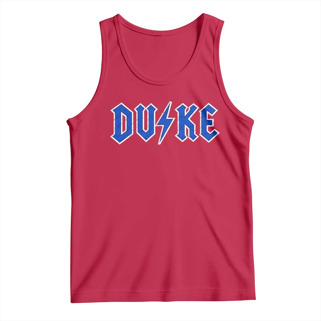 Vintage Duke Last Name Sports Style Tank Top Vintage Lightning Bold Gothic Font Graphic Basketball Fans