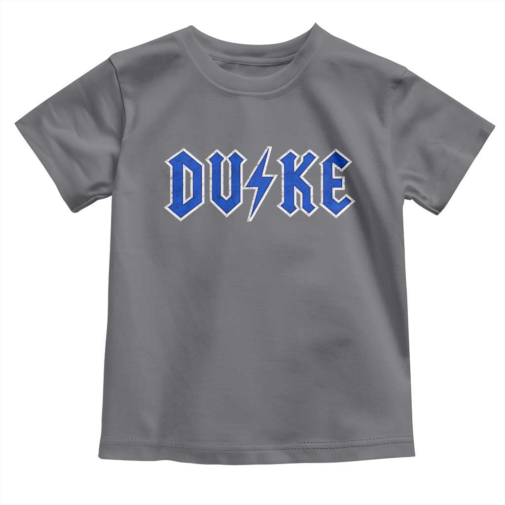 Vintage Duke Last Name Sports Style Toddler T Shirt Vintage Lightning Bold Gothic Font Graphic Basketball Fans