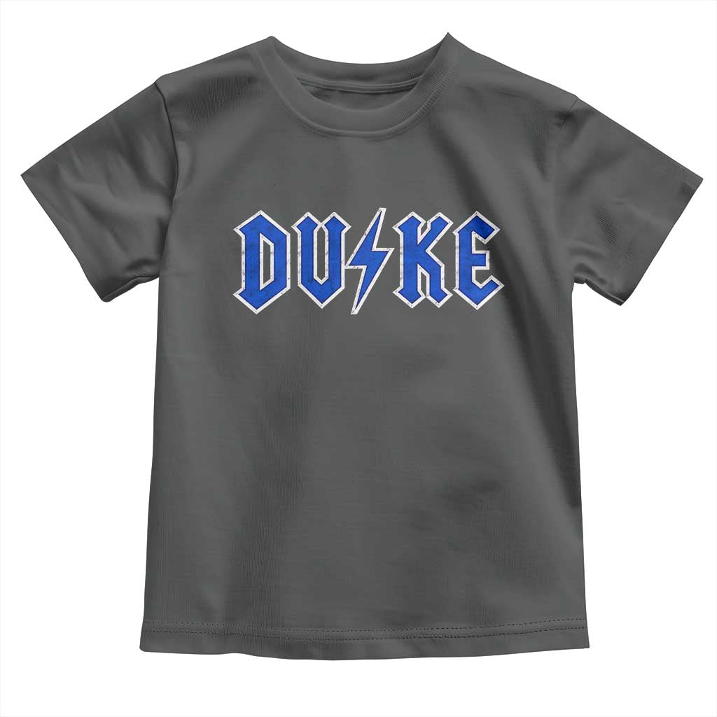 Vintage Duke Last Name Sports Style Toddler T Shirt Vintage Lightning Bold Gothic Font Graphic Basketball Fans