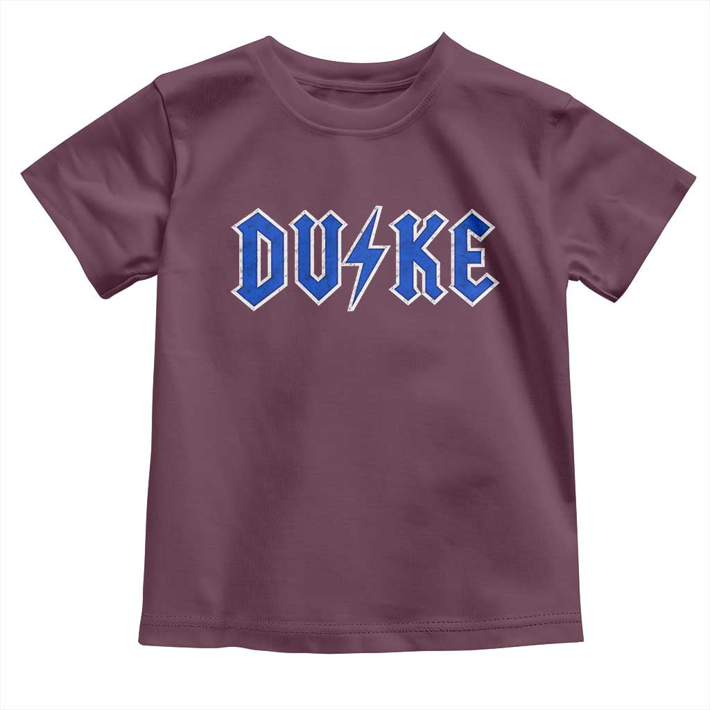 Vintage Duke Last Name Sports Style Toddler T Shirt Vintage Lightning Bold Gothic Font Graphic Basketball Fans