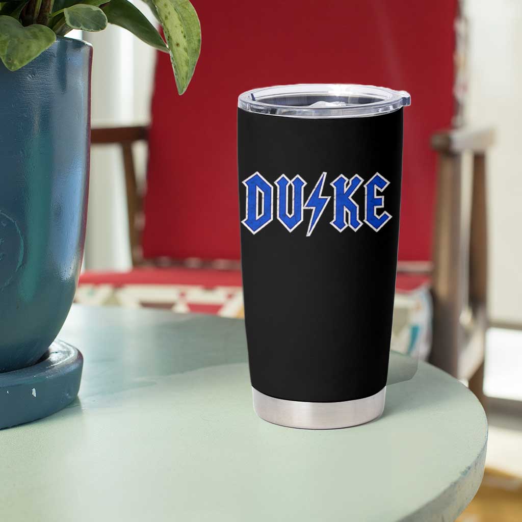Vintage Duke Last Name Sports Style Tumbler Cup Vintage Lightning Bold Gothic Font Graphic Basketball Fans