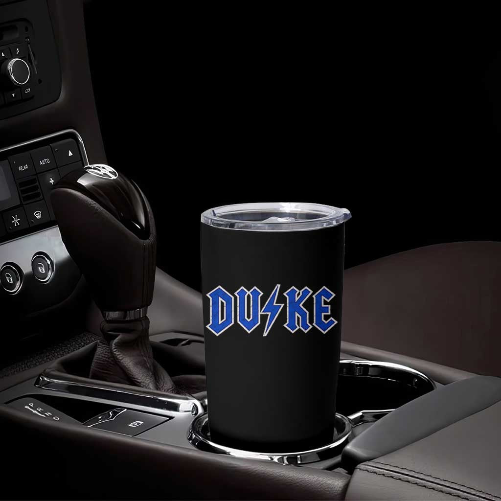 Vintage Duke Last Name Sports Style Tumbler Cup Vintage Lightning Bold Gothic Font Graphic Basketball Fans