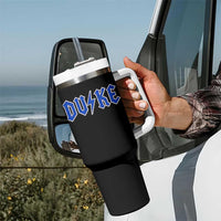 Vintage Duke Last Name Sports Style Tumbler With Handle Vintage Lightning Bold Gothic Font Graphic Basketball Fans