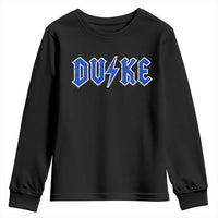 Vintage Duke Last Name Sports Style Youth Sweatshirt Vintage Lightning Bold Gothic Font Graphic Basketball Fans