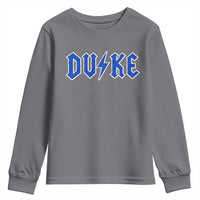 Vintage Duke Last Name Sports Style Youth Sweatshirt Vintage Lightning Bold Gothic Font Graphic Basketball Fans