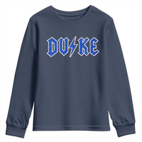 Vintage Duke Last Name Sports Style Youth Sweatshirt Vintage Lightning Bold Gothic Font Graphic Basketball Fans