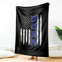 Vintage Duke Name American Flag Throw Blanket Retro Sport Basketball Fans
