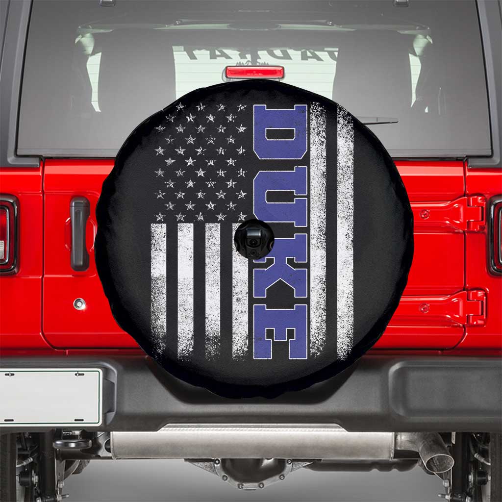 Vintage Duke Name American Flag Spare Tire Cover Retro Sport Basketball Fans