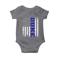 Vintage Duke Name American Flag Baby Onesie Retro Sport Basketball Fans