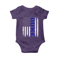 Vintage Duke Name American Flag Baby Onesie Retro Sport Basketball Fans