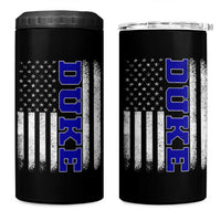 Vintage Duke Name American Flag 4 in 1 Can Cooler Tumbler Retro Sport Basketball Fans