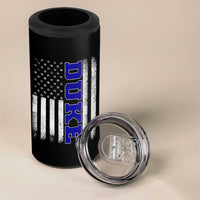 Vintage Duke Name American Flag 4 in 1 Can Cooler Tumbler Retro Sport Basketball Fans