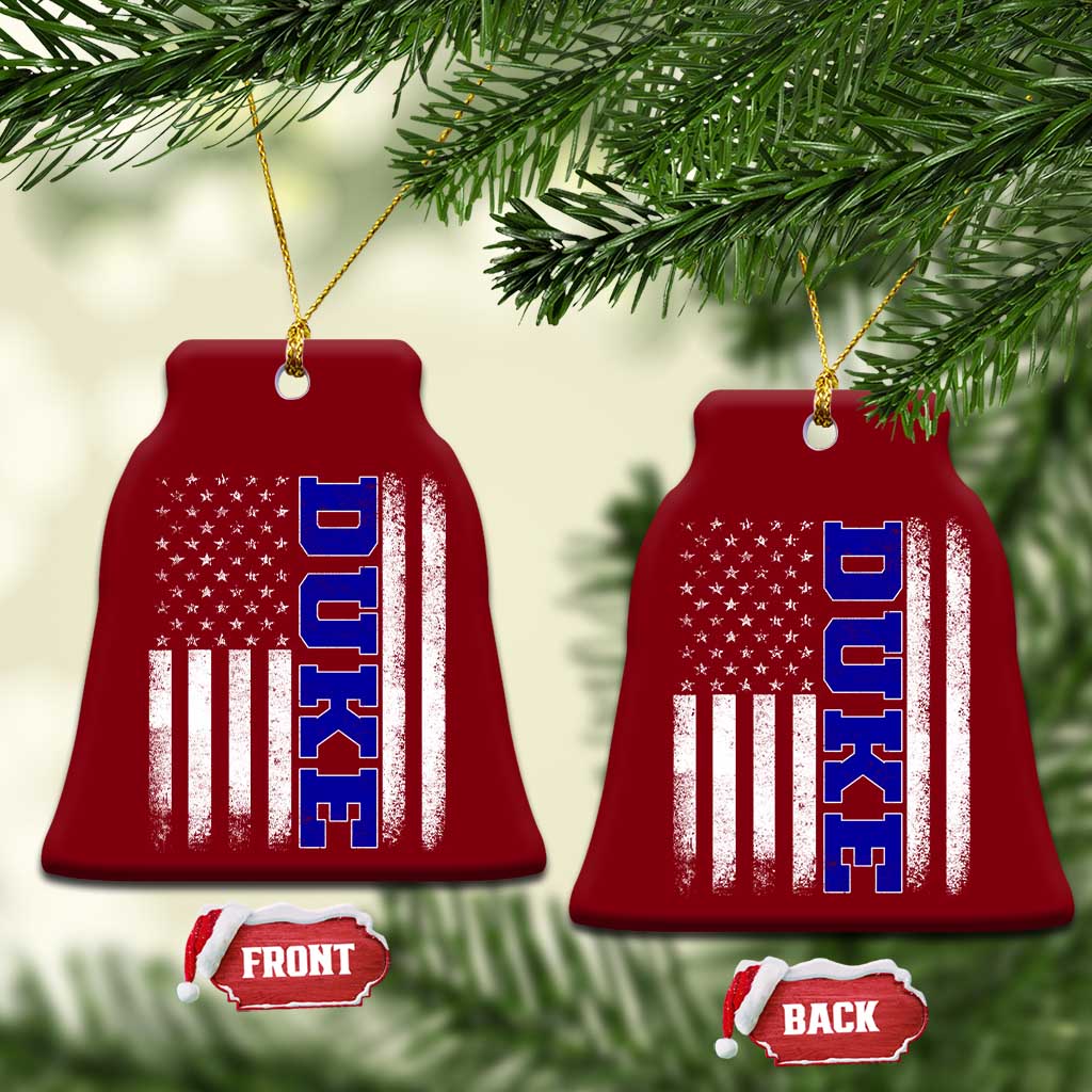 Vintage Duke Name American Flag Ceramic Ornament Retro Sport Basketball Fans