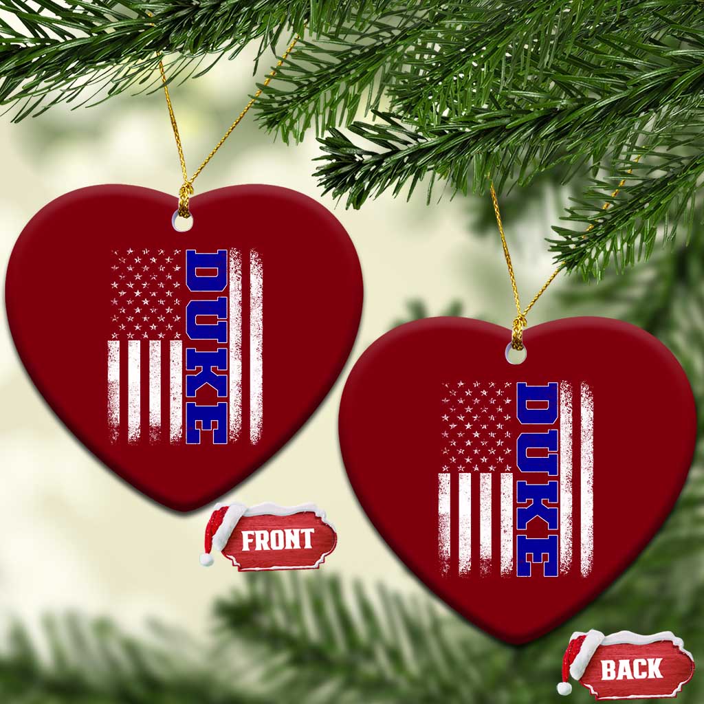Vintage Duke Name American Flag Ceramic Ornament Retro Sport Basketball Fans