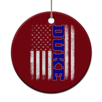 Vintage Duke Name American Flag Ceramic Ornament Retro Sport Basketball Fans