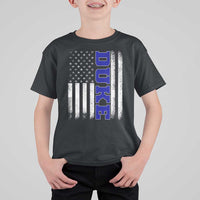 Vintage Duke Name American Flag T Shirt For Kid Retro Sport Basketball Fans