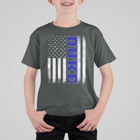Vintage Duke Name American Flag T Shirt For Kid Retro Sport Basketball Fans