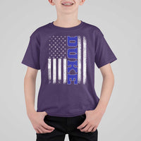 Vintage Duke Name American Flag T Shirt For Kid Retro Sport Basketball Fans