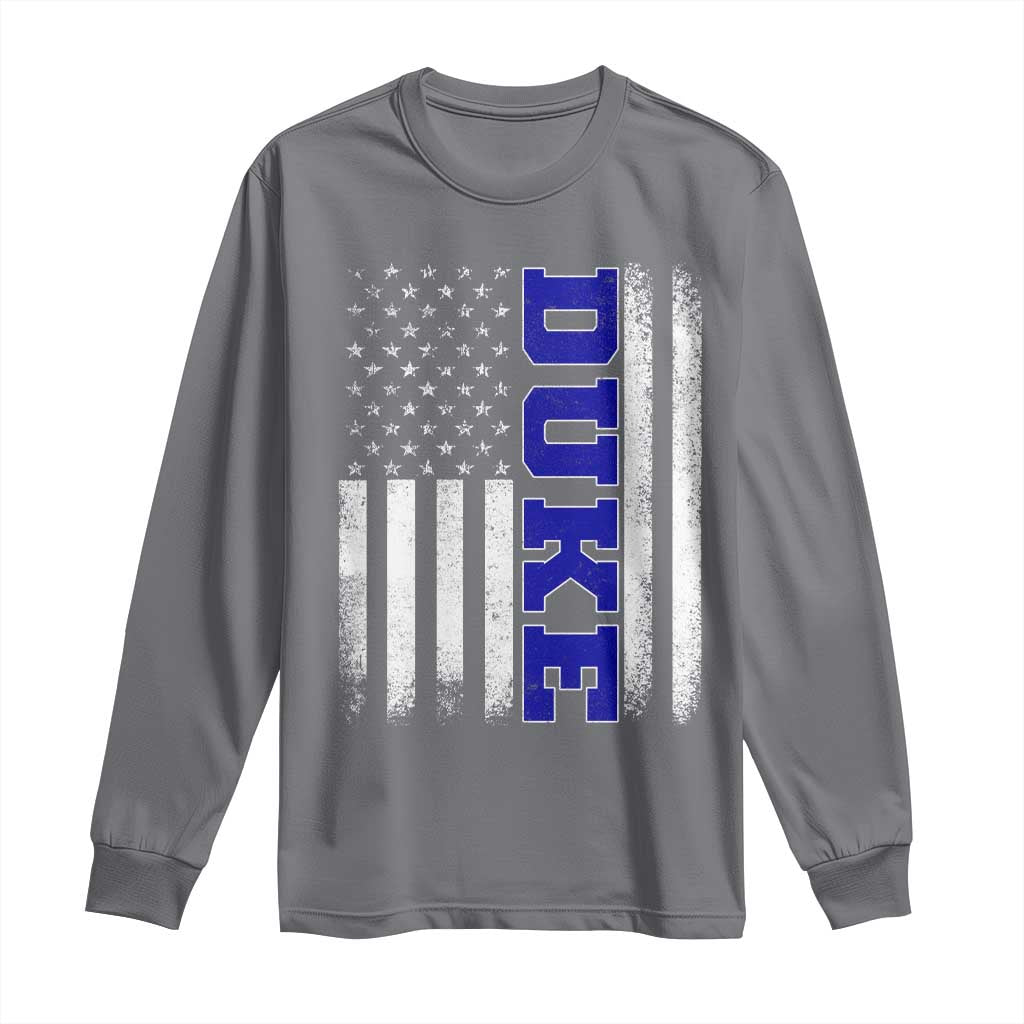 Vintage Duke Name American Flag Long Sleeve Shirt Retro Sport Basketball Fans