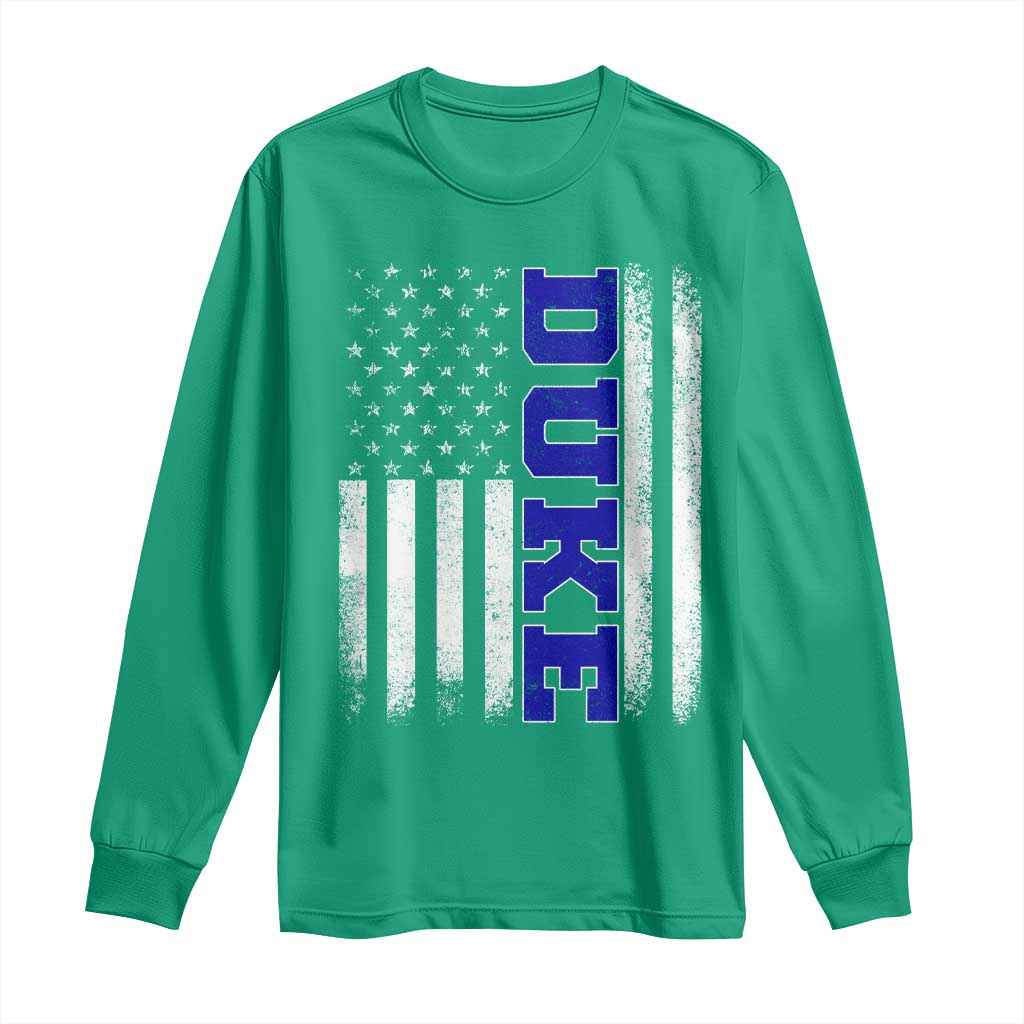 Vintage Duke Name American Flag Long Sleeve Shirt Retro Sport Basketball Fans