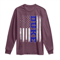 Vintage Duke Name American Flag Long Sleeve Shirt Retro Sport Basketball Fans